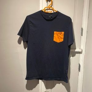 ASOS DESIGN Organic T-shirt with Contrast Pocket in Navy Men’s L